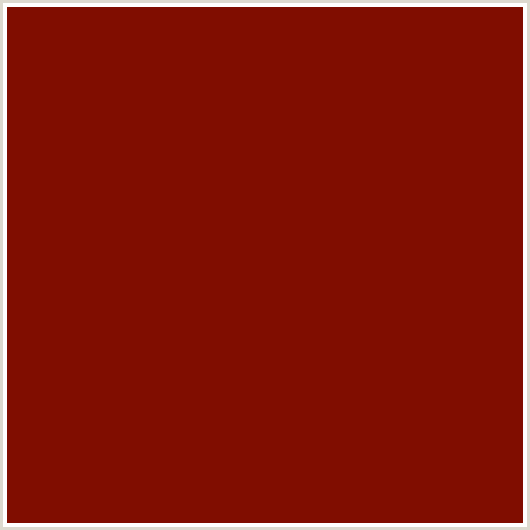 800D00 Hex Color Image (MAROON, RED)