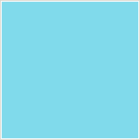 80DAEB Hex Color Image (BABY BLUE, LIGHT BLUE, SPRAY, TEAL)