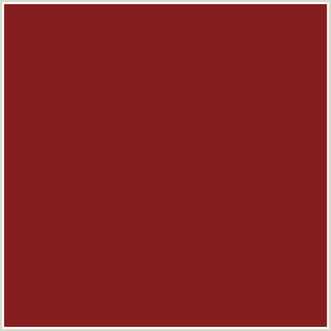 851E1E Hex Color Image (OLD BRICK, RED)