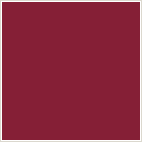 851F36 Hex Color Image (CLARET, RED)