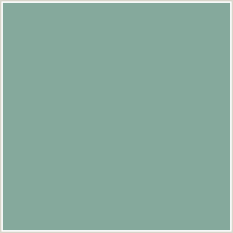 85A99C Hex Color Image (CASCADE, GREEN BLUE)