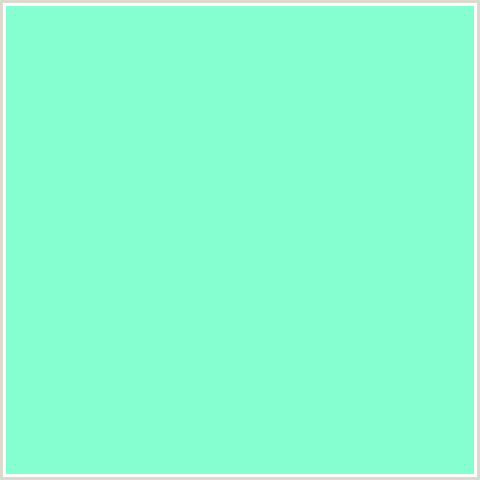 85FFCF Hex Color Image (AQUAMARINE, GREEN BLUE)