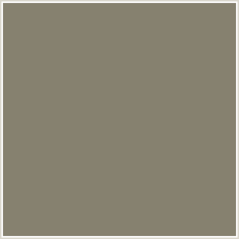 86816F Hex Color Image (OLIVE HAZE, ORANGE YELLOW)