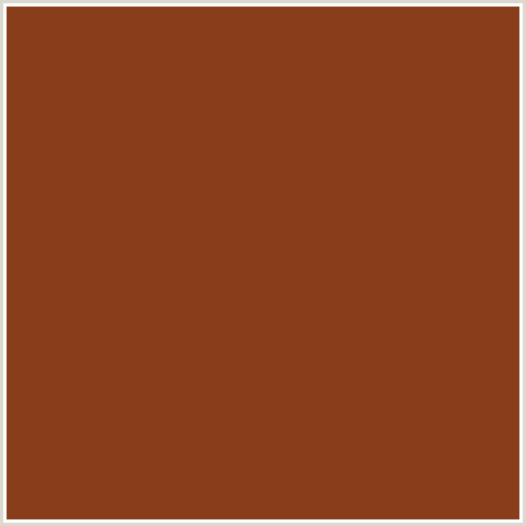 883E1B Hex Color Image (RED ORANGE, RUSSET)