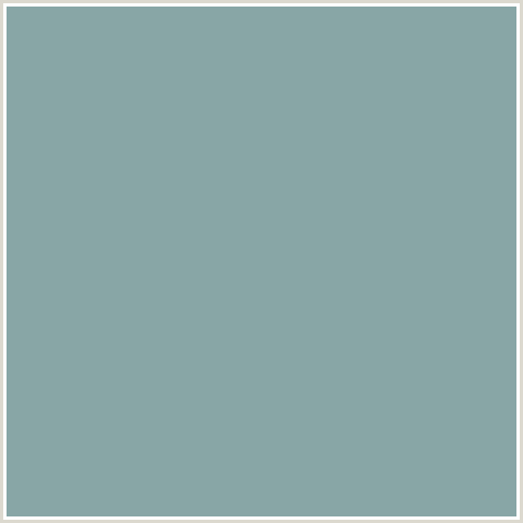 88A6A6 Hex Color Image (CASCADE, LIGHT BLUE)