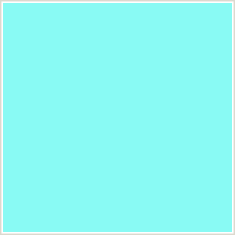 89FAF4 Hex Color Image (AQUA, AQUAMARINE, BABY BLUE, LIGHT BLUE)