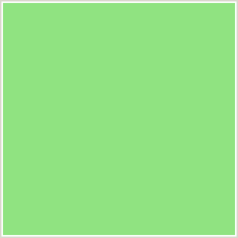 90E381 Hex Color Image (GREEN, PASTEL GREEN)