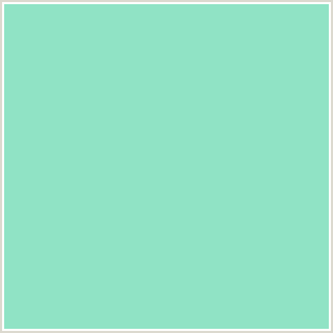90E3C5 Hex Color Image (ALGAE GREEN, GREEN BLUE)