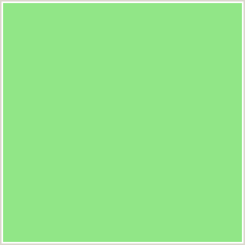 91E687 Hex Color Image (GRANNY SMITH APPLE, GREEN)