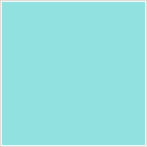 92E1E1 Hex Color Image (LIGHT BLUE, MORNING GLORY)