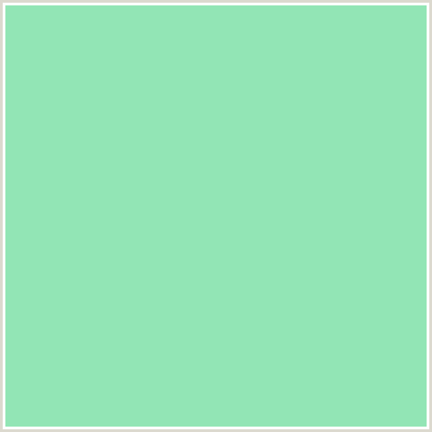 92E5B5 Hex Color Image (ALGAE GREEN, GREEN BLUE)