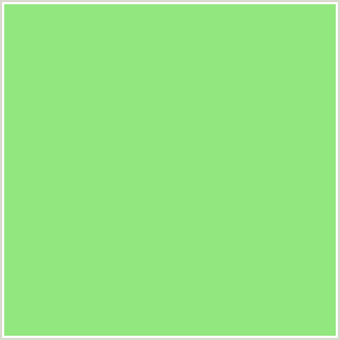 92E77E Hex Color Image (GREEN, PASTEL GREEN)