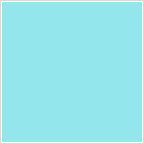 93E7EC Hex Color Image (BABY BLUE, BLIZZARD BLUE, LIGHT BLUE)