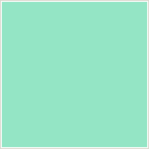 94E5C5 Hex Color Image (GREEN BLUE, RIPTIDE)