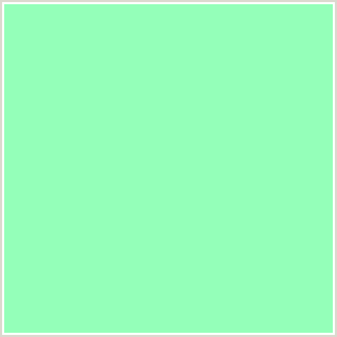 94FFB9 Hex Color Image (AQUAMARINE, GREEN BLUE, MINT GREEN)