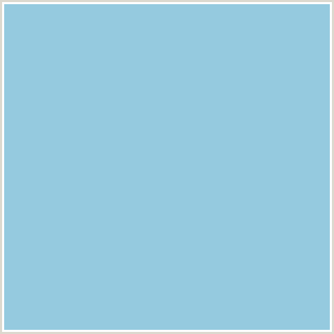 95CADF Hex Color Image (LIGHT BLUE, MORNING GLORY)