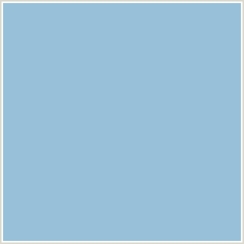 98C1D9 Hex Color Image (AQUA ISLAND, BLUE)