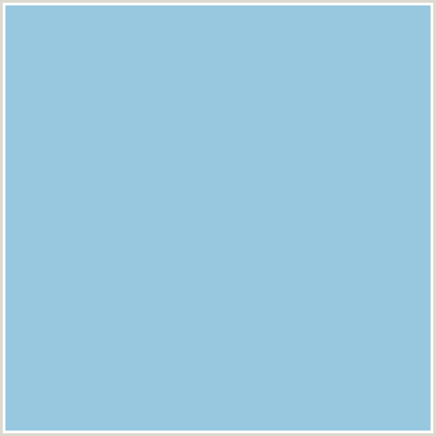 98C8DF Hex Color Image (LIGHT BLUE, MORNING GLORY)