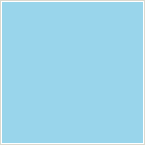 99D5EB Hex Color Image (BABY BLUE, CORNFLOWER, LIGHT BLUE)