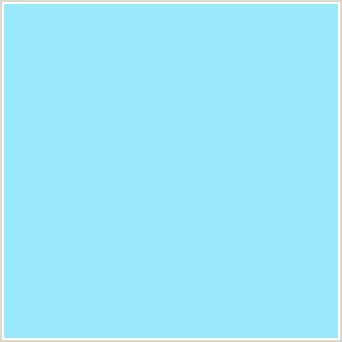 99E9FB Hex Color Image (ANAKIWA, BABY BLUE, LIGHT BLUE)