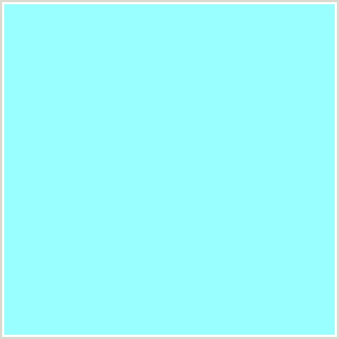 99FFFF Hex Color Image (ANAKIWA, BABY BLUE, LIGHT BLUE)