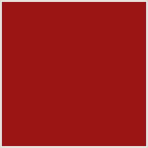 9A1616 Hex Color Image (RED, TAMARILLO)