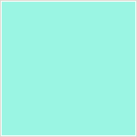 9AF5E3 Hex Color Image (BLUE GREEN, ICE COLD)