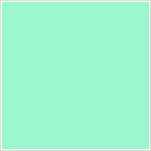 9AF7CE Hex Color Image (GREEN BLUE, ICE COLD, MINT)