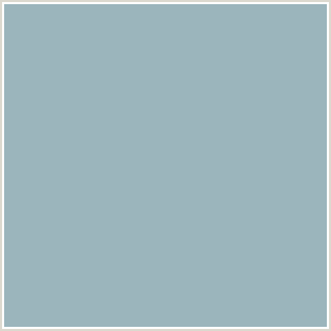 9BB5BC Hex Color Image (GULL GRAY, LIGHT BLUE)