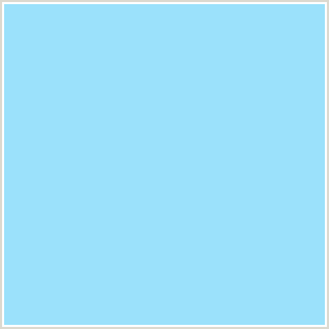 9BE1FB Hex Color Image (ANAKIWA, BABY BLUE, LIGHT BLUE)