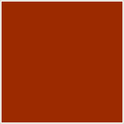 9C2A00 Hex Color Image (FIRE, RED ORANGE)