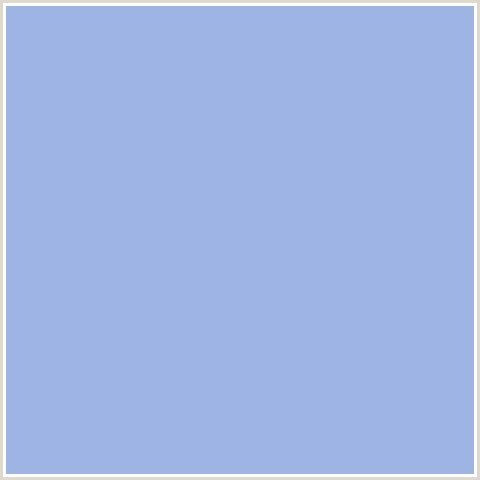9DB4E5 Hex Color Image (BLUE, DULL LAVENDER)