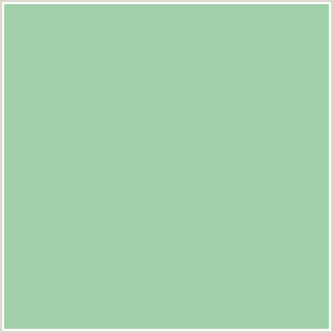 A0CFA8 Hex Color Image (GREEN, SPRING RAIN)