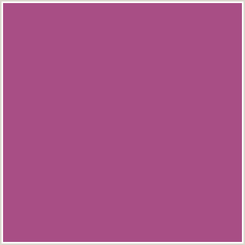 A84E85 Hex Color Image (DEEP PINK, FUCHSIA, FUSCHIA, HOT PINK, MAGENTA, TAPESTRY)