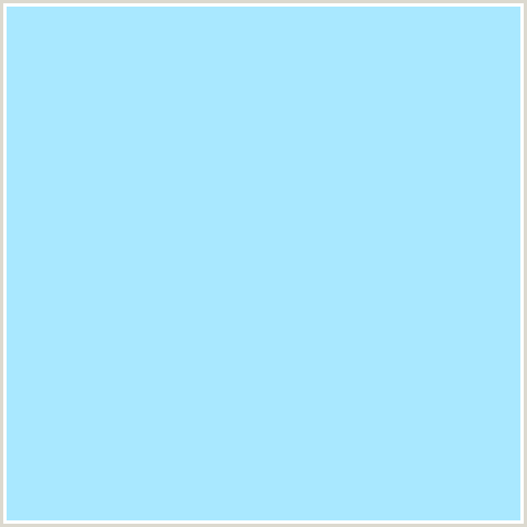 A9E8FF Hex Color Image (ANAKIWA, BABY BLUE, LIGHT BLUE)