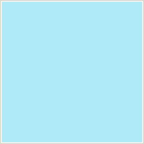 AFE9F6 Hex Color Image (BABY BLUE, CHARLOTTE, LIGHT BLUE)