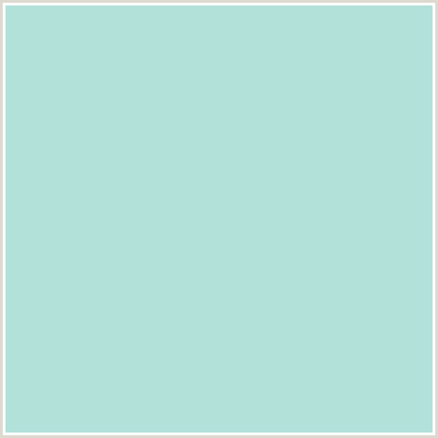 B1E1D9 Hex Color Image (AQUA ISLAND, BLUE GREEN)