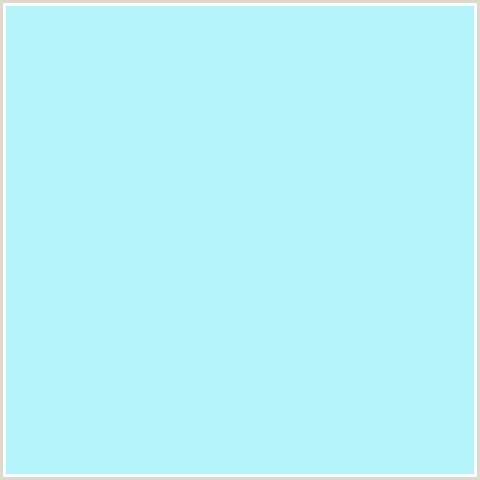 B4F3FA Hex Color Image (BABY BLUE, CHARLOTTE, LIGHT BLUE)