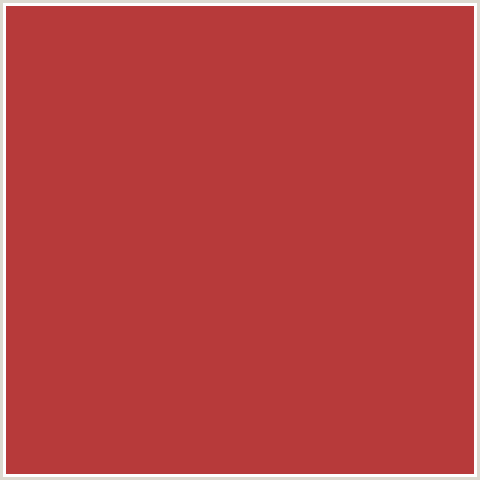 B73A3A Hex Color Image (MEDIUM CARMINE, RED)