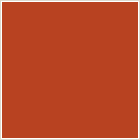B84221 Hex Color | RGB: 184, 66, 33 | RED ORANGE, ROOF TERRACOTTA