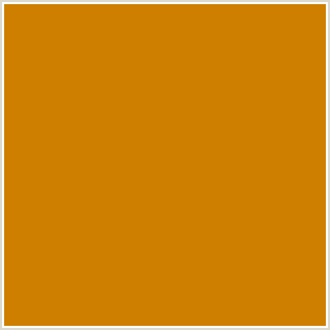 CE7F00 Hex Color Image (ORANGE, PIRATE GOLD)