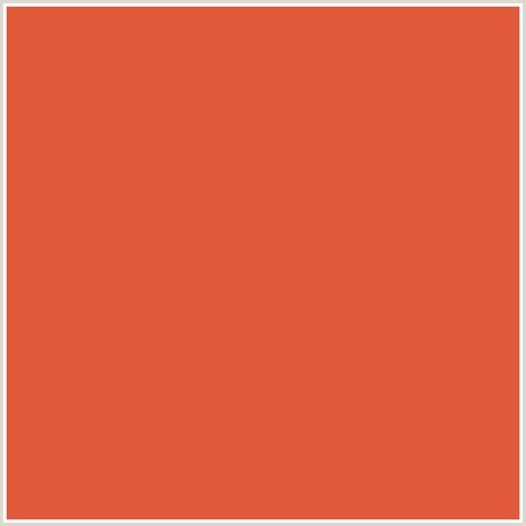 E3593C Hex Color Image (FLAME PEA, RED ORANGE)