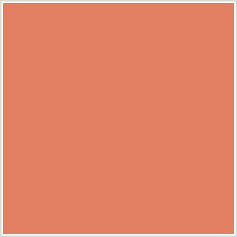 E37F62 Hex Color Image (RED ORANGE, TERRACOTTA)