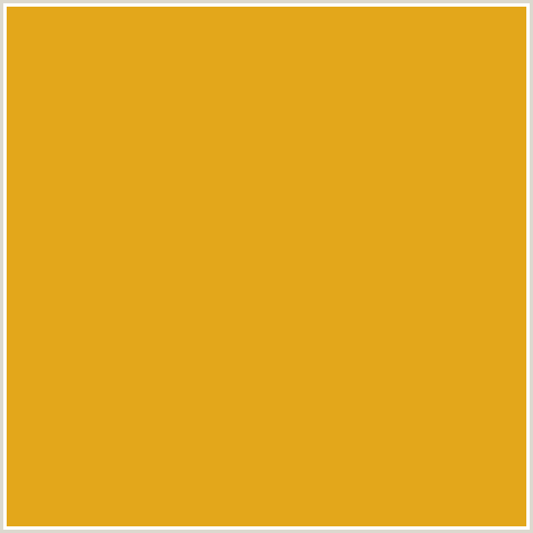 E3A71B Hex Color Image (GOLDEN GRASS, YELLOW ORANGE)