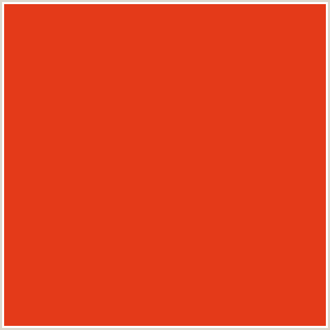 E43A19 Hex Color Image (CINNABAR, RED ORANGE)