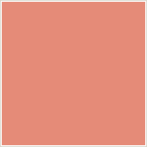 E58B78 Hex Color Image (APRICOT, RED ORANGE)