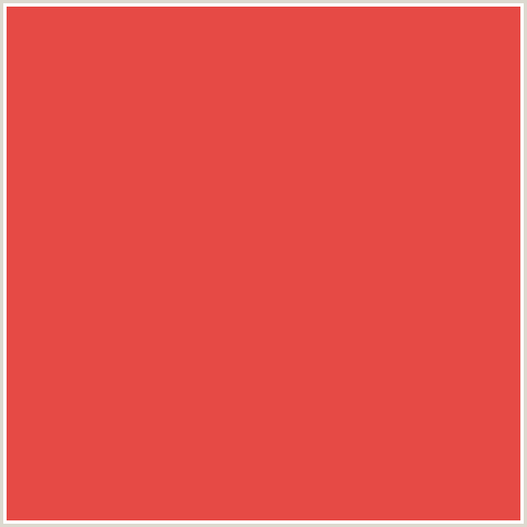 E64A45 Hex Color Image (CINNABAR, RED)