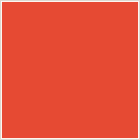 E74A33 Hex Color Image (CINNABAR, RED)