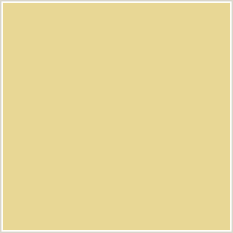 E8D795 Hex Color Image (ORANGE YELLOW, PUTTY)