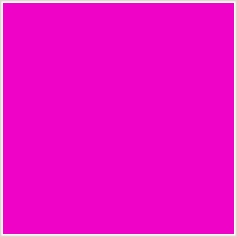 EF03C6 Hex Color Image (DEEP PINK, FUCHSIA, FUSCHIA, HOT PINK, MAGENTA, PURPLE PIZZAZZ)